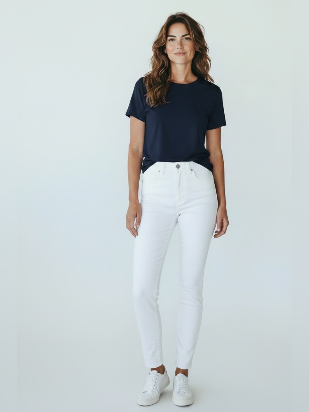 CQY High-Rise White Skinny Jeans for Women